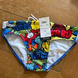 Turbo Colorful Graphic Swim Briefs Size 32